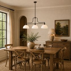 Sienna 3 Light Pendant with Opal Matte Shades Antique Brass - LOI1001746