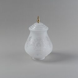 Cambridge Large Frost Etched Glass Shade 4 1/4" Fitter With Finial Polished Brass - LOI3090020A