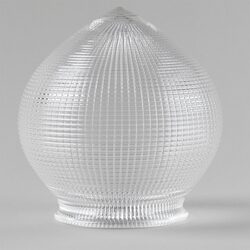 Teardrop Hallophane 8" Glass Shade 4 1/4" Fitter Clear - LOI3090323