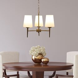 Foxdale Retro Designer Triple Pendant Satin Brass - OL69431/3SB