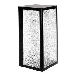 Bayside 8W 240V E27 LED Cracked Glass Wall Light Black - HV3659W-BLKCR