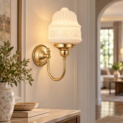 Senator 6" Shade On Loxton Wall Bracket Polished Brass - LOI3090438A