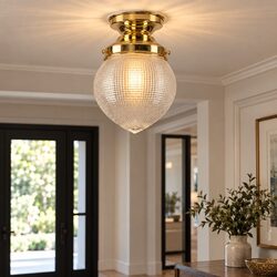 Teardrop Hallophane 6" Batten Fix Polished Brass - LOI3090447A