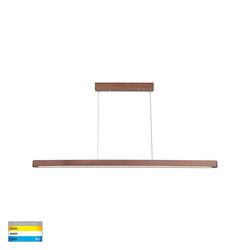 Madeira 20W CCT 240V LED 1200mm Pendant Walnut Timber - HV6018T-WALNUT