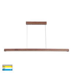 Madeira 28W CCT 240V LED Up & Down 1800mm Pendant Walnut Timber - HV6020T-WALNUT
