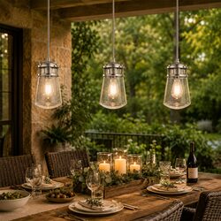 Lyndon 1 Light Brushed Aluminum Outdoor Hanging Pendant - KL/LYNDON8/S BA