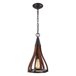 Modern Timber 1 Light Pendant Dark Red - Khaleesi1