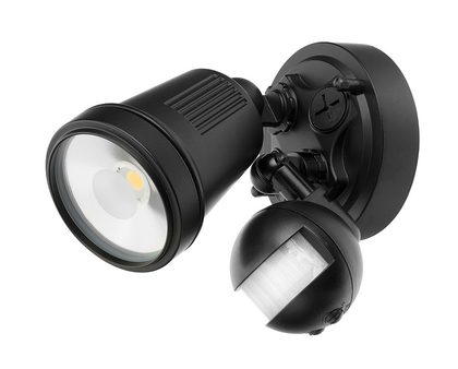 Hunter-III 11W LED Single Spotlight With Sensor Black / Cool White - 19975/06
