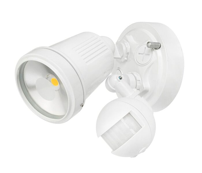 Hunter-III 11W LED Single Spotlight With Sensor White / Cool White - 19975/05