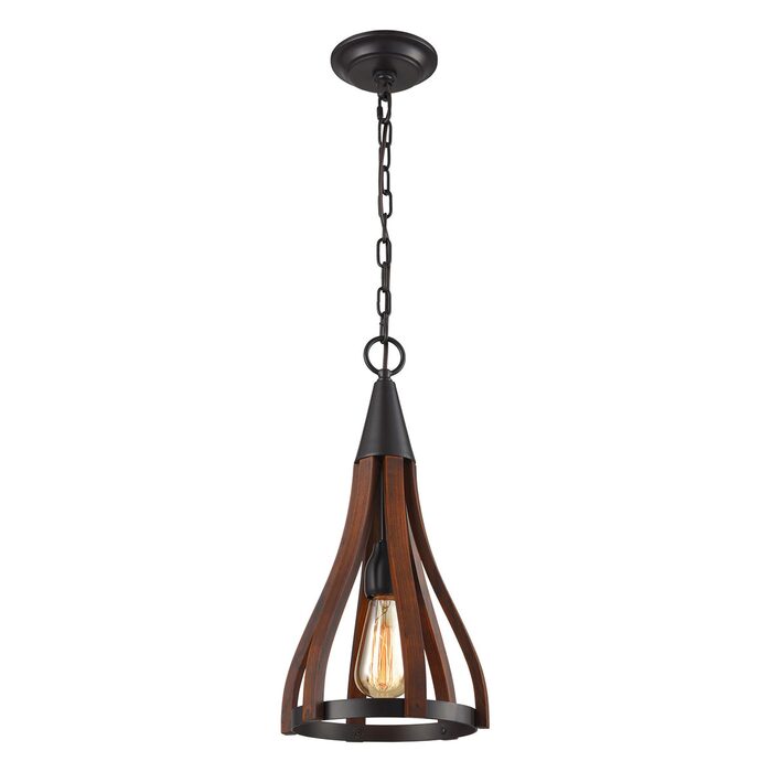 Modern Timber 1 Light Pendant Dark Red - Khaleesi1