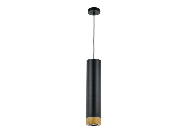 Dakota Black / Oak LED Pendant