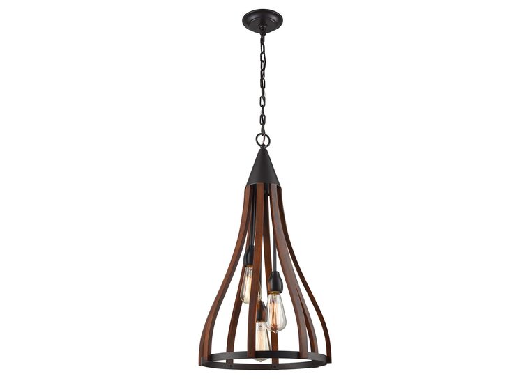 Modern Timber 3 Light Pendant Dark Red - Khaleesi2